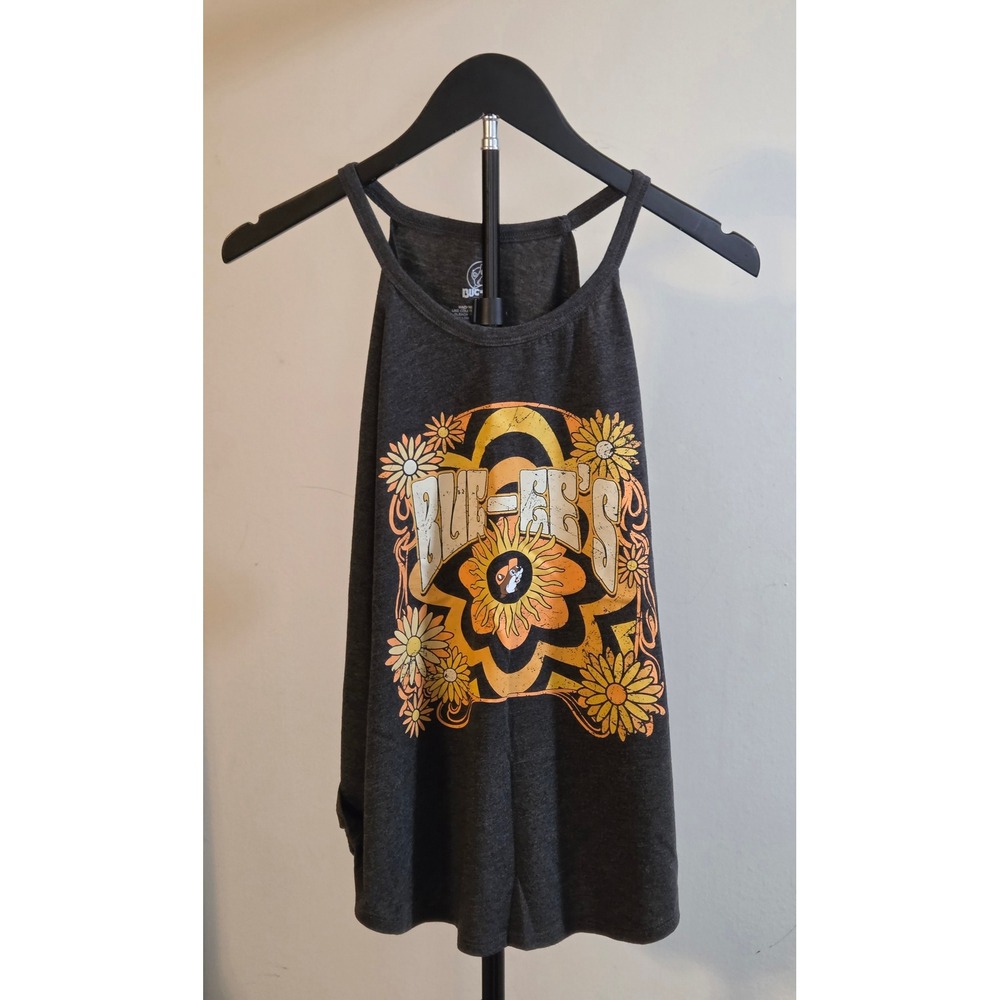 Buc-ee's Retro Floral Sun Tank Top Women's Size Large Gray